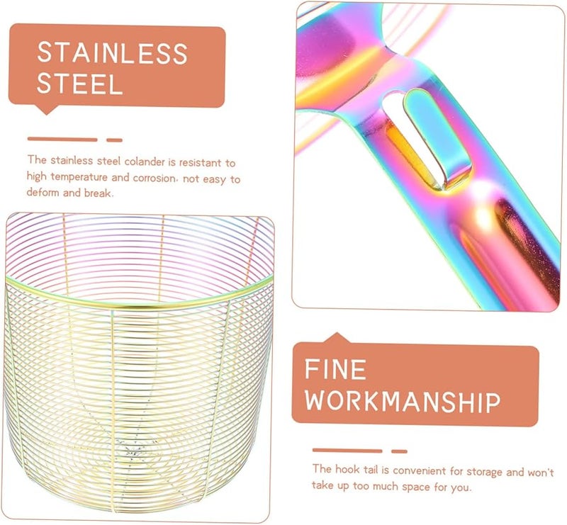 Stainless Steel Mesh Strainer Colander Kitchen Grease Oil Drain Basket - Image 3